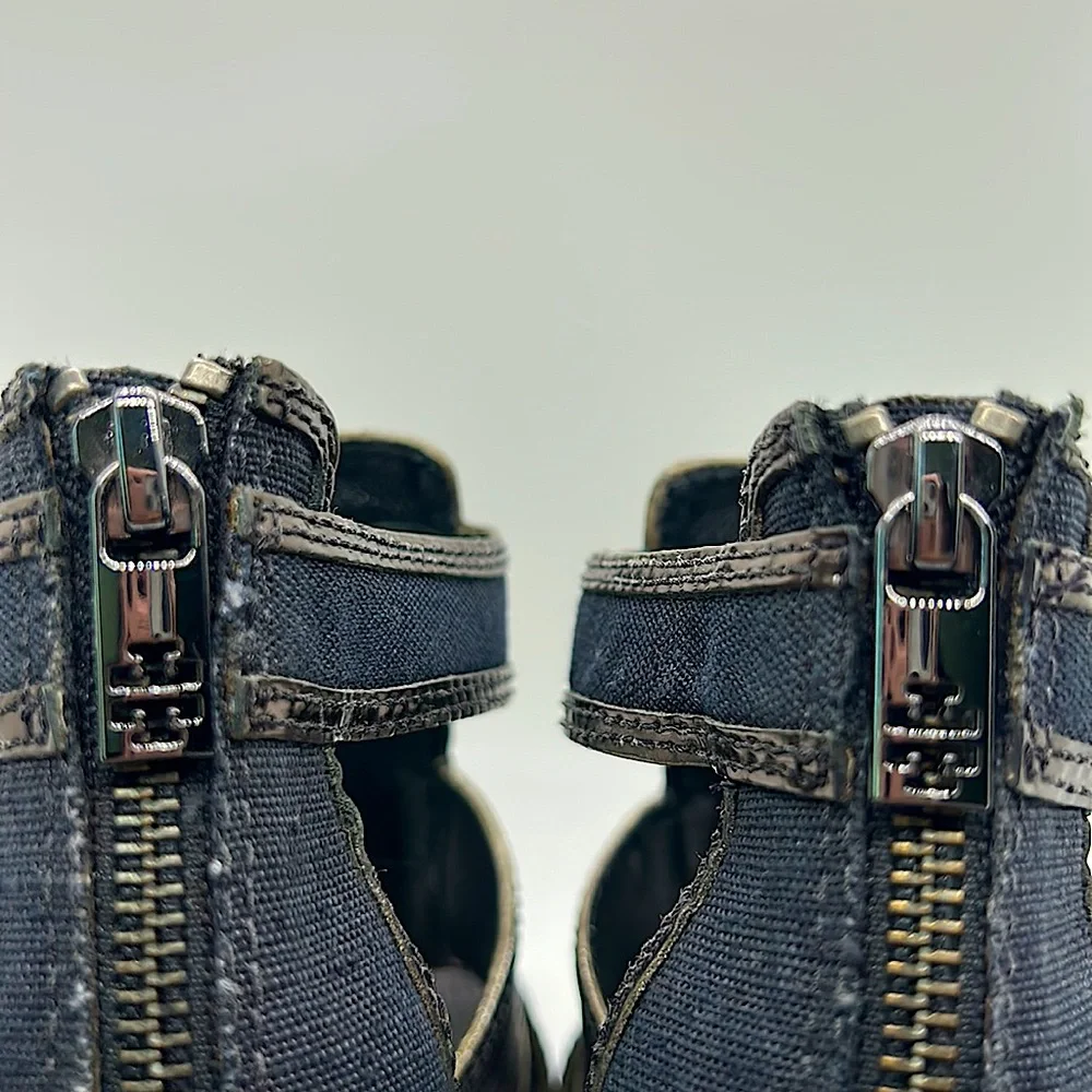 Tory Burch Sexy Authentic Navy Blue & Black Stiletto Heel Shoes **Size 7** 🔥🔥 - Picture 5 of 7